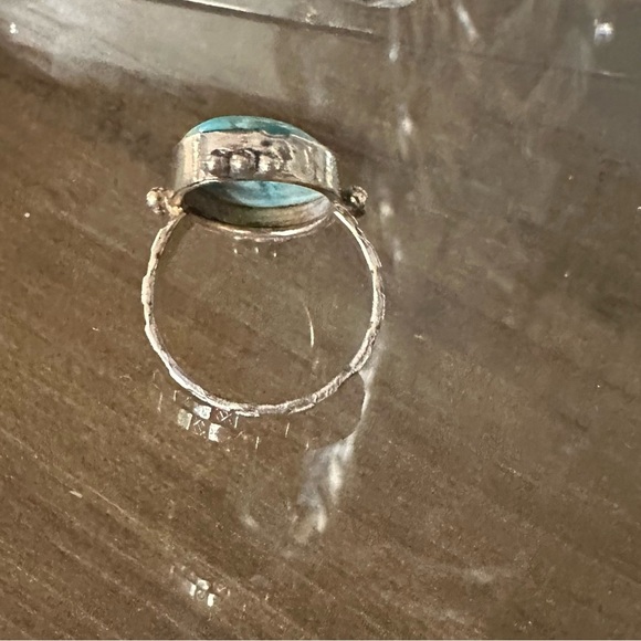 Blue Agate 925 Silver Ring size7 1/2 - Picture 5 of 8